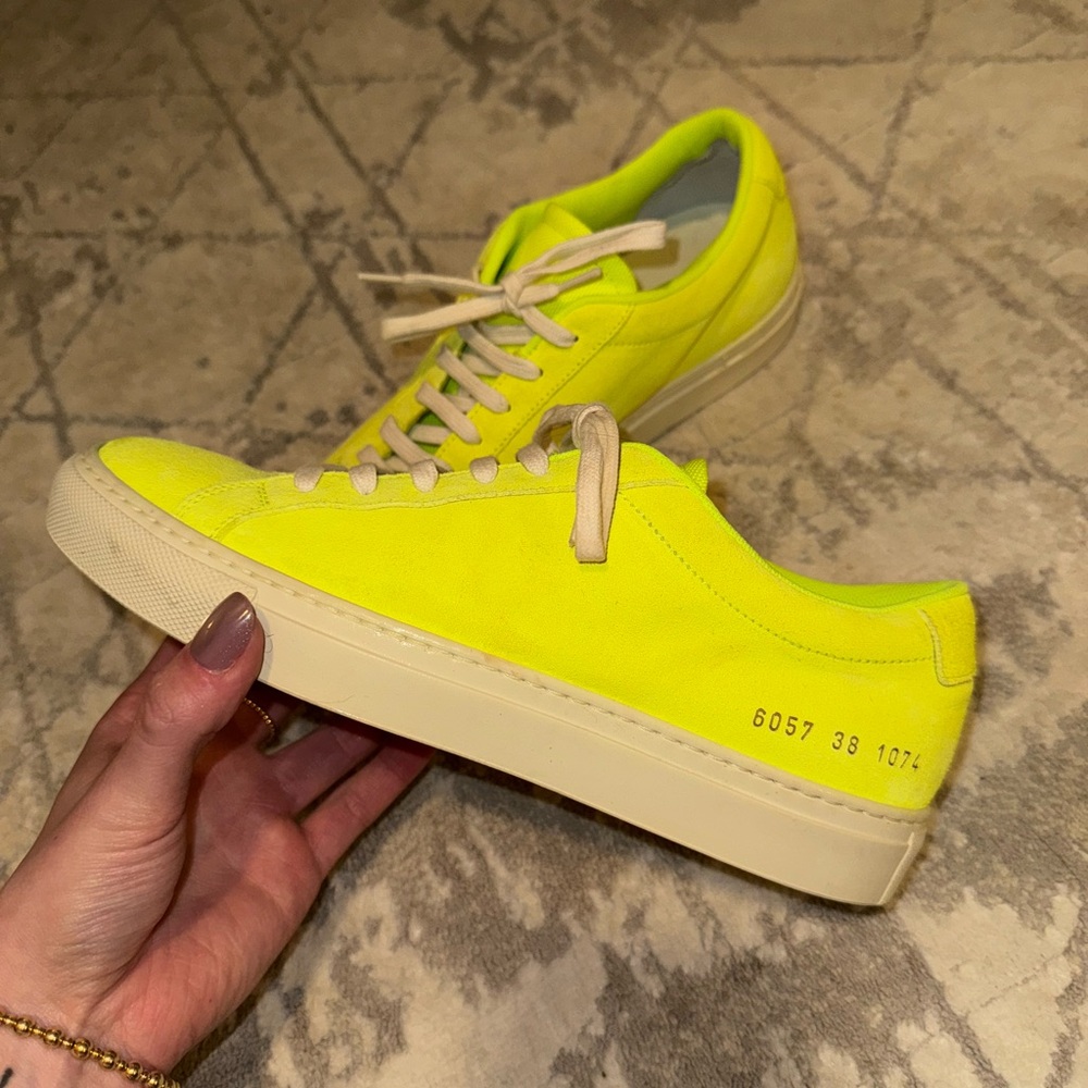 Common Projects Achilles Fluorescent Suede Sneakers